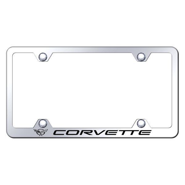 Autogold® - Wide Body License Plate Frame with Laser Etched Corvette C5 Logo