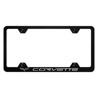 Autogold® - Wide Body License Plate Frame with Laser Etched Corvette C6 Logo