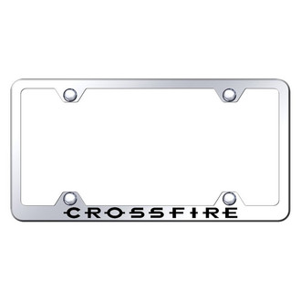 Autogold® - Wide Body Chrome License Plate Frame with Laser Etched Crossfire Logo