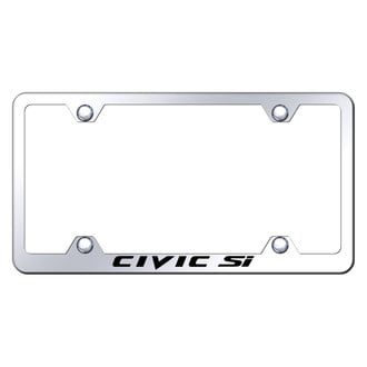 Autogold® - Wide Body Chrome License Plate Frame with Laser Etched Civic SI Logo