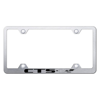 Autogold® - Wide Body Brushed License Plate Frame with Laser Etched CTS-V Logo