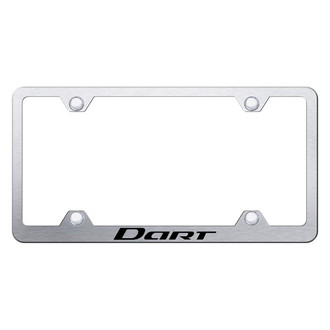 Autogold® - Wide Body Brushed License Plate Frame with Laser Etched Dart Logo