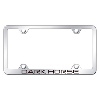 Autogold® - Wide Body Chrome License Plate Frame with Laser Etched Dark Horse Logo