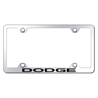 Autogold® - Wide Body Chrome License Plate Frame with Laser Etched Dodge Logo