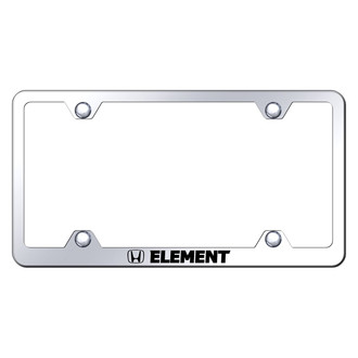 Autogold® - Wide Body Chrome License Plate Frame with Laser Etched Element Logo