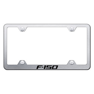 Autogold® - Wide Body Brushed License Plate Frame with Laser Etched F-150 Logo