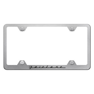 Autogold® - Wide Body Brushed License Plate Frame with Laser Etched Fairlane Logo