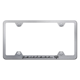 Autogold® - Wide Body Brushed License Plate Frame with Laser Etched Fairlane GT Logo