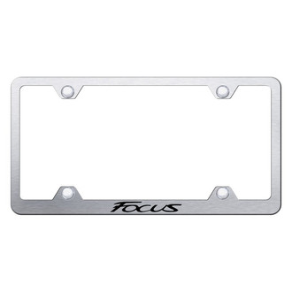 Autogold® - Wide Body Brushed License Plate Frame with Laser Etched Focus Logo