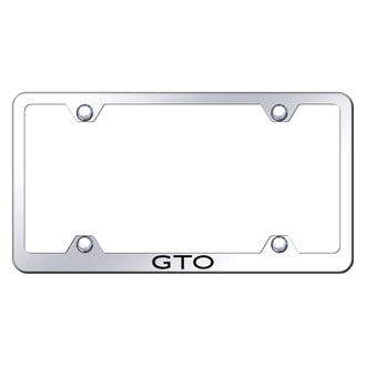 Autogold® - Wide Body Chrome License Plate Frame with Laser Etched GTO Logo