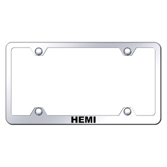 Autogold® - Wide Body Chrome License Plate Frame with Laser Etched HEMI Logo
