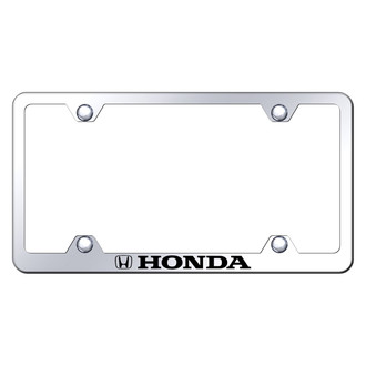Autogold® - Wide Body Chrome License Plate Frame with Laser Etched Honda Logo