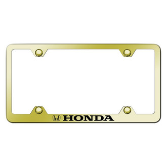 Autogold® - Wide Body Gold License Plate Frame with Laser Etched Honda Logo