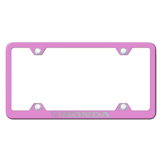 Autogold® - Wide Body Pink License Plate Frame with Laser Etched Honda Logo