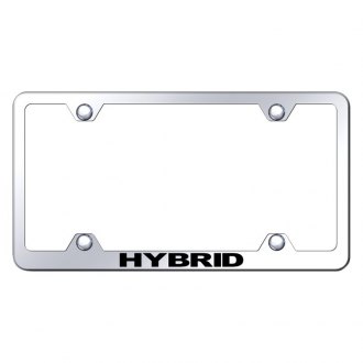 Autogold® - Wide Body Chrome License Plate Frame with Laser Etched Hybrid Logo