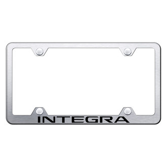 Autogold® - Brushed License Plate Frame with Laser Etched Integra