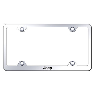Autogold® - Wide Body Chrome License Plate Frame with Laser Etched Jeep Logo