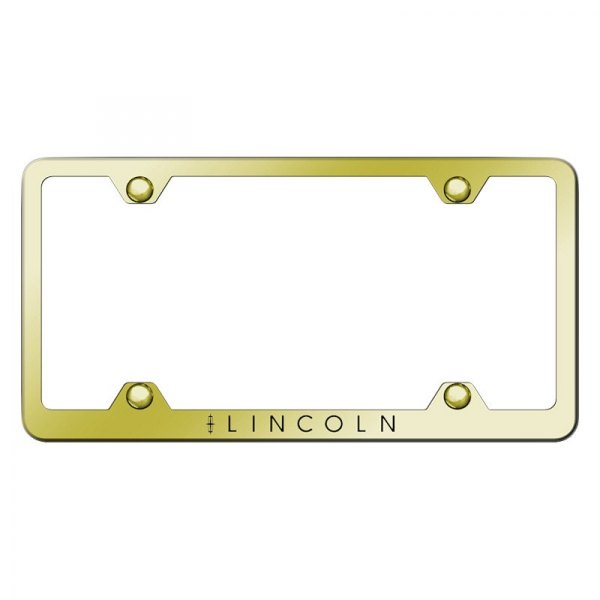 Autogold® - Wide Body License Plate Frame with Laser Etched Lincoln Logo