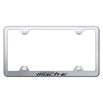 Autogold® - Wide Body Brushed License Plate Frame with Laser Etched Mach-E Logo