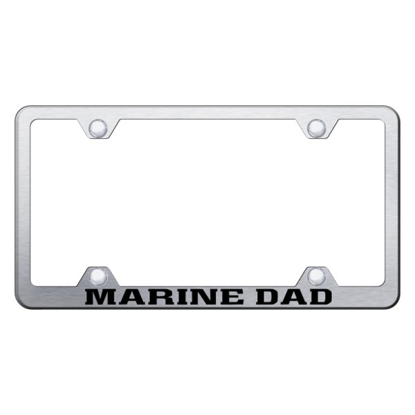 Autogold® - Wide Body License Plate Frame with Laser Etched Marine Dad Logo