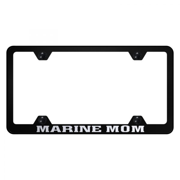 Autogold® - Wide Body License Plate Frame with Laser Etched Marine Mom Logo