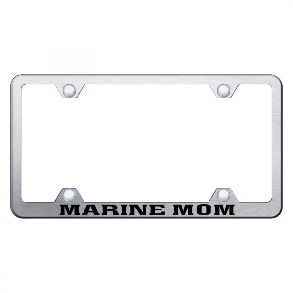 Autogold® - Wide Body License Plate Frame with Laser Etched Marine Mom Logo