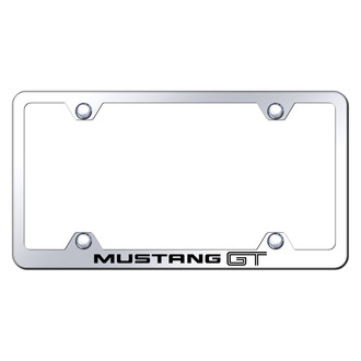 Autogold® - Wide Body Chrome License Plate Frame with Laser Etched Mustang GT Logo