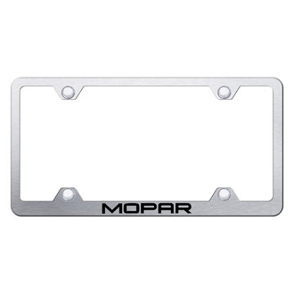 Autogold® - Wide Body Brushed License Plate Frame with Laser Etched Mopar Logo