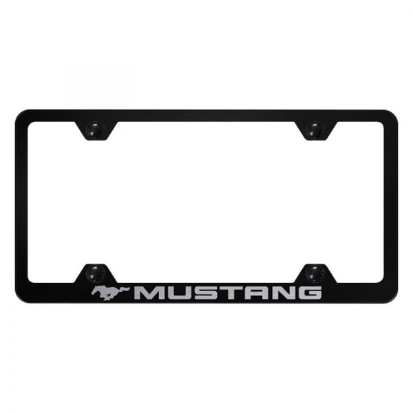 Autogold® - Wide Body License Plate Frame with Laser Etched Mustang Logo