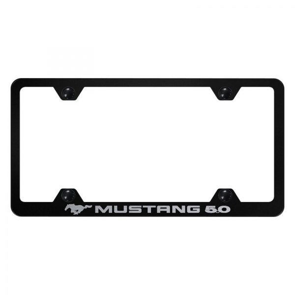 Autogold® - Wide Body License Plate Frame with Laser Etched Mustang 5.0 Logo