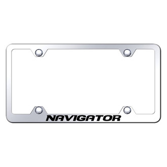 Autogold® - Wide Body Chrome License Plate Frame with Laser Etched Navigator Logo