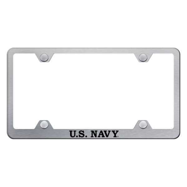 Autogold® - Wide Body License Plate Frame with Laser Etched U.S. Navy Logo