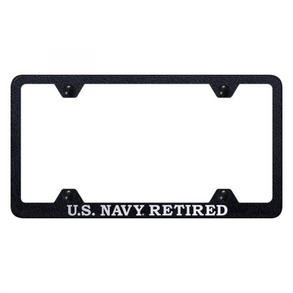 Autogold® - Wide Body License Plate Frame with Laser Etched U.S. Navy Retired Logo