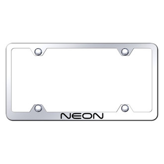 Autogold® - Wide Body Chrome License Plate Frame with Laser Etched Neon Logo