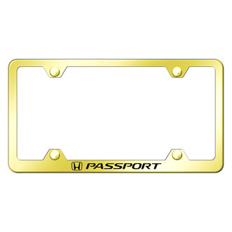 Autogold® - Wide Body Gold License Plate Frame with Laser Etched Passport Logo