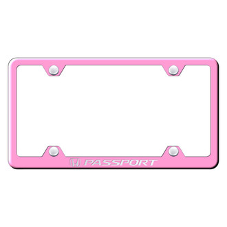 Autogold® - Wide Body Pink License Plate Frame with Laser Etched Passport Logo