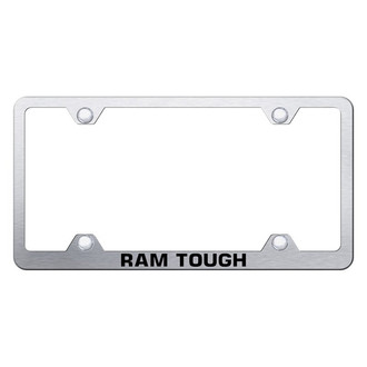 Autogold® - Wide Body Brushed License Plate Frame with Laser Etched Tough Ram Logo