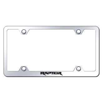 Autogold® - Wide Body Chrome License Plate Frame with Laser Etched Raptor Logo