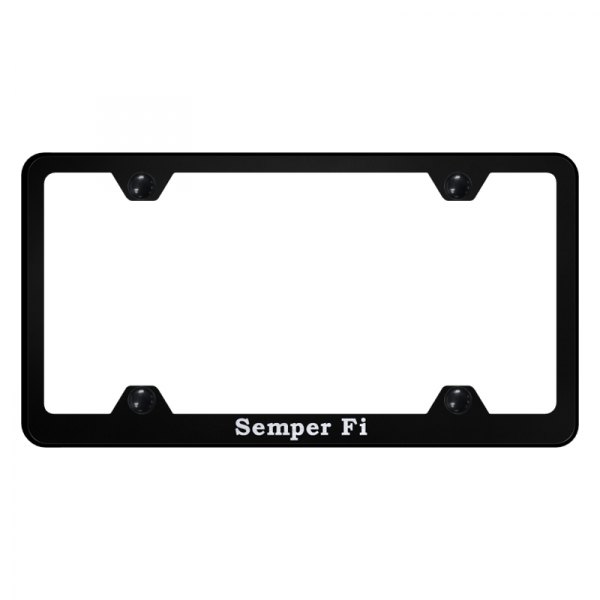 Autogold® - Wide Body License Plate Frame with Laser Etched Semper Fi Logo