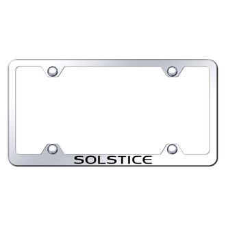 Autogold® - Wide Body Chrome License Plate Frame with Laser Etched Solstice Logo