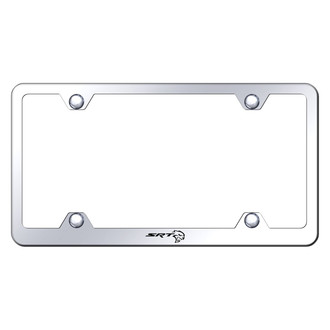 Autogold® - Wide Body Chrome License Plate Frame with Laser Etched SRT Hellcat Logo