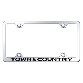 Autogold® - Wide Body Chrome License Plate Frame with Laser Etched Town & Country Logo