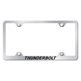 Autogold® - Wide Body Chrome License Plate Frame with Laser Etched Thunderbolt Logo