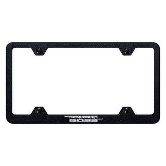 Autogold® - Wide Body Rugged Black License Plate Frame with Laser Etched Trail Boss Logo