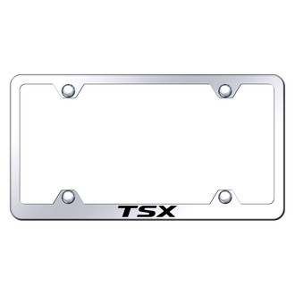 Autogold® - Wide Body Chrome License Plate Frame with Laser Etched TSX Logo