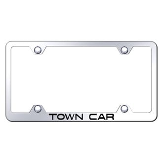 Autogold® - Wide Body Chrome License Plate Frame with Laser Etched Town Car Logo