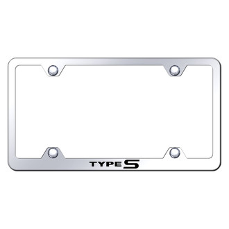 Autogold® - Wide Body Chrome License Plate Frame with Laser Etched Type S Logo