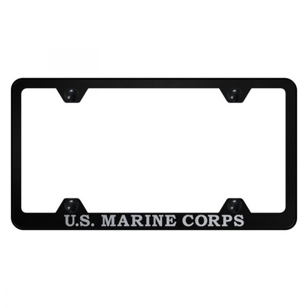 Autogold® - Wide Body License Plate Frame with Laser Etched U.S. Marine Corps Logo