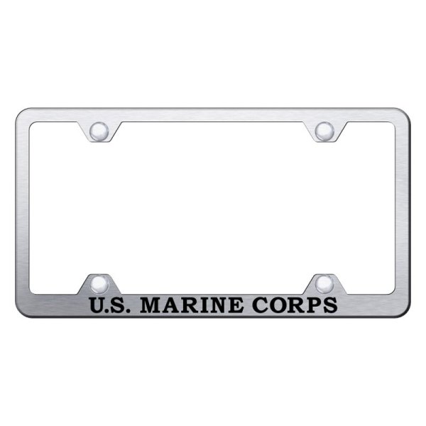 Autogold® - Wide Body License Plate Frame with Laser Etched U.S. Marine Corps Logo