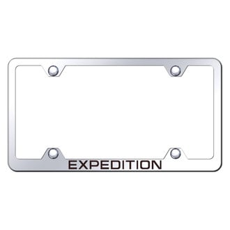 Autogold® - Wide Body Chrome License Plate Frame with Laser Etched Expedition Logo